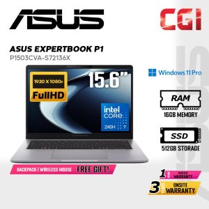 608be5a606f90d140ff1ea3206dd45d2-3.jpeg Asus 15.6" ExpertBook P1 P1503CVA Laptop Intel Core 7 240H 16GB 512GB FHD IPS Win11Pro 3 Year Onsite - P1503CVA-S72136X
