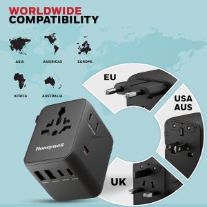 7060807a4b0fcada2693fa2f96233f08.jpeg Honeywell Universal World Platinum Series Travel Adapter 70W (Black) - HC000071/CHG/TRV/BLK/70W