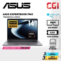 Asus 14" ExpertBook PM3 (PM3406) Copilot+PC Laptop Ryzen Ai 7 350 16GB 512GB FHD Win11Pro 3Y Onsite - PM3406CKA-LY0063X