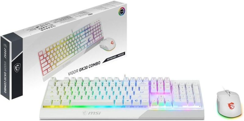 MSI Vigor GK30 Combo RGB Gaming Keyboard Mouse - Black | White