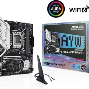 896522d3f8a8aabf090588f39ea3826f.jpeg Asus B760M-AYW WiFi D4 II Intel B760 LGA 1700 mATX WiFi 6 Aura Sync Motherboard