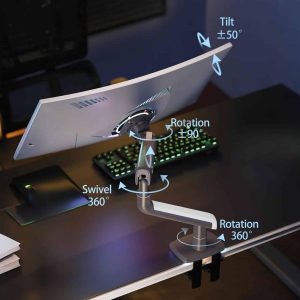 8dfbd28156d037eb7278033cd60f262e.jpeg North Bayou A5 Mechanical Spring Monitor Arm for Monitor Size 17" to 32" - Matte Charcoal