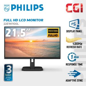 9265956422787e92b1dac67c10a33bba.jpeg Philips 22" 22E1N1100L VA FHD Adaptive Sync 120Hz 1ms Monitor