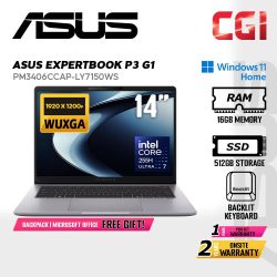 Asus 14" ExpertBook P3 G1 Laptop Ultra 7 255H 16GB 512GB WUXGA Win11Home 2Yos FREE Office ( PM3406CCAP-LY7150WS )