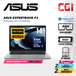 Asus 14" ExpertBook P3 P3406CCAP Laptop Ultra 5 225H 16GB 512GB WUXGA W11H 2Y Onsite with Office - P3406CCAP-LY5150WS