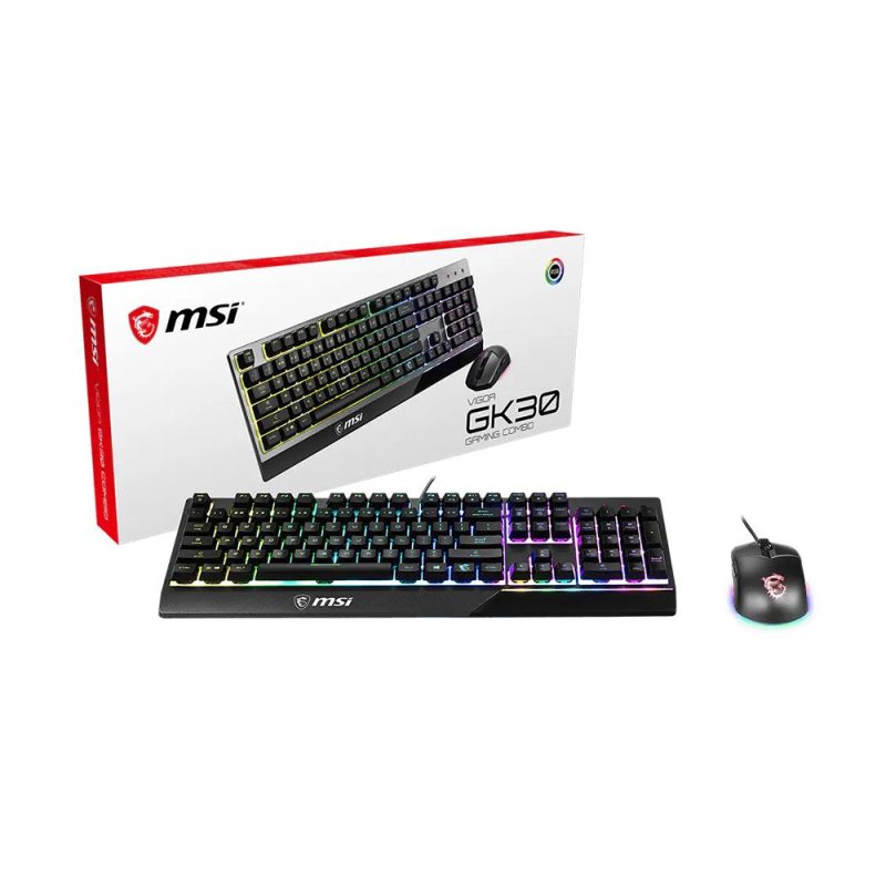 MSI Vigor GK30 Combo RGB Gaming Keyboard Mouse - Black | White