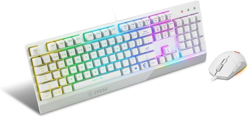 MSI Vigor GK30 Combo RGB Gaming Keyboard Mouse - Black | White