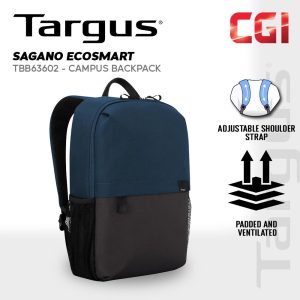 Targus 15.6" TBB63602GL Sagano EcoSmart Campus Backpack - Blue