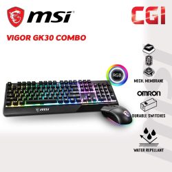 MSI Vigor GK30 Combo RGB Gaming Keyboard Mouse - Black | White