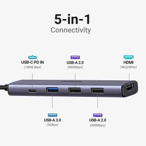 UGREEN 5-in-1 4K 60Hz 5Gbps PD100W USB-C Hub