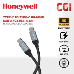 Honeywell Type C USB 3.1 Charge and Sync Cable 1.2 Meter - Black - HC000702/CBL/1.2M/BLK