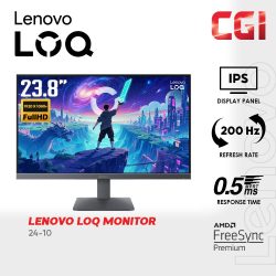 Lenovo 23.8" LOQ 24-10 Fast IPS FHD HDR10 AMD FreeSync Adaptive Sync 200Hz 0.5ms Gaming Monitor - 68F1GACBMY