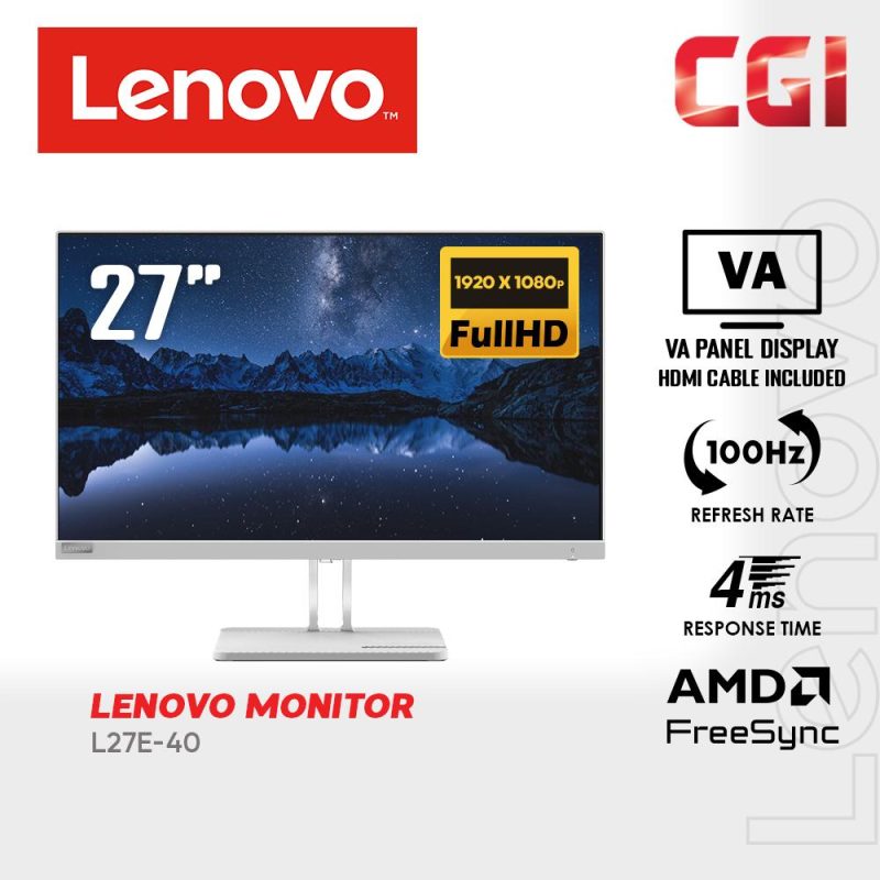 Lenovo 27" L27e-40 VA FullHD Freesync 100Hz 4ms Monitor - 67ACKAC4MY