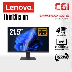 Lenovo 21.5" ThinkVision S22-4e IPS FHD 100Hz 4ms 99% sRGB Borderless Monitor - 64CBKAR6MY