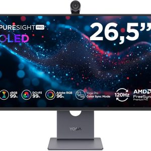 Lenovo 26.5" Yoga Pro 27UD-10 QD-0LED UHD G-Sync FreeSync 120Hz 0.03ms Speaker Daisy Chain Monitor - 67E5RAC2MY