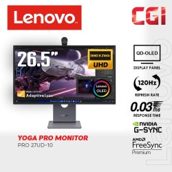 Lenovo 26.5" Yoga Pro 27UD-10 QD-0LED UHD G-Sync FreeSync 120Hz 0.03ms Speaker Daisy Chain Monitor - 67E5RAC2MY