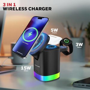 Honeywell Zest Wireless Cube 3-in-1 Charger with 23W Ultra-Fast Charging