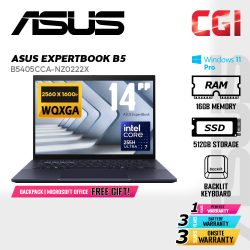 Asus 14" ExpertBook B5 B5405CCA Laptop Ultra 7 255H 16GB 512GB WQXGA Win11Pro 3Y Onsite with Office - B5405CCA-NZ0222X