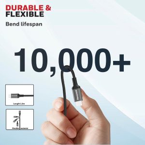 Honeywell Type-C to Type-C Braided USB 4 Cable 8K PD 240W Fast Charge - HC000706CBL1.2MBLK