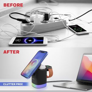 Honeywell Zest Wireless Cube 3-in-1 Charger with 23W Ultra-Fast Charging