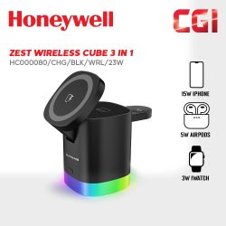 Honeywell Zest Wireless Cube 3-in-1 Charger with 23W Ultra-Fast Charging