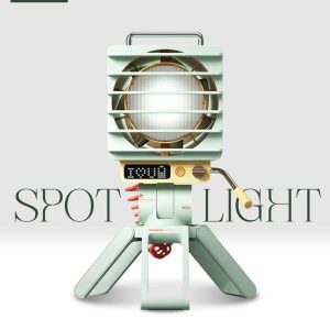 OliBear Spotlight Glow Retro Portable Desk Table Fan