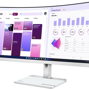 Lenovo 34" L34W-4C VA WQHD HDR10 120Hz 1ms AMD FreeSync MediaSync Height Adjustable Curved Monitor - 68F0GAC3MY