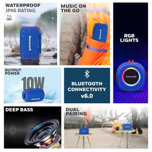 Honeywell Suono P310 Bluetooth Speaker - Blue & Black