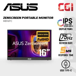 Asus 16" Zenscreen MB16FC IPS WUXGA 75Hz 5ms USB-C PD Ultra Light Portable Monitor