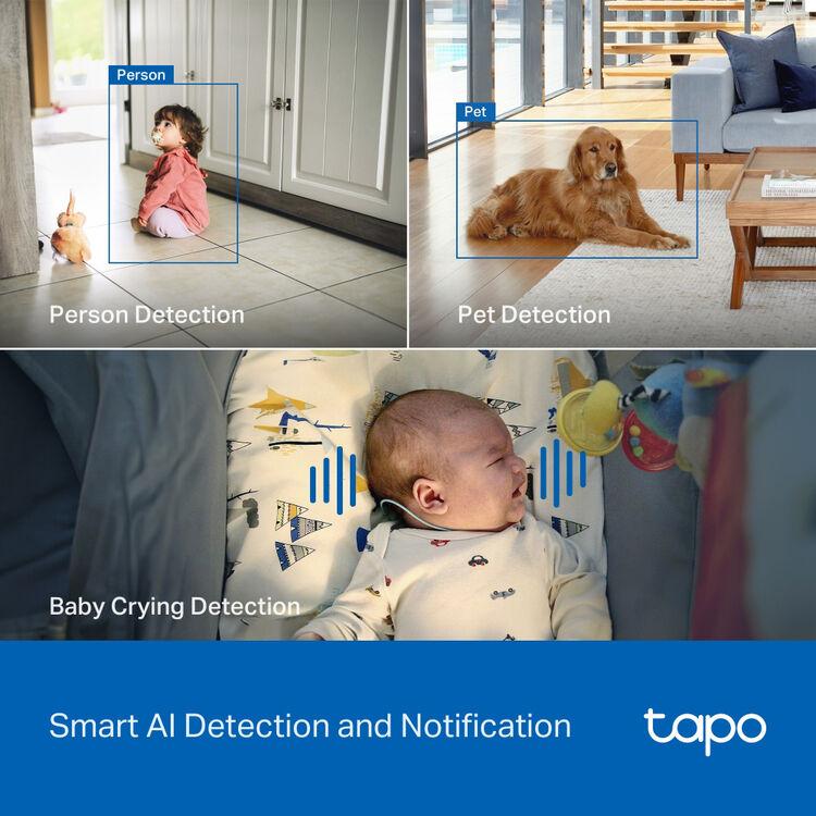TP-Link Tapo C260 4K 8MP Pan/Tilt 360º Smart AI Home Security Wi-Fi Camera with Human Face Recognition