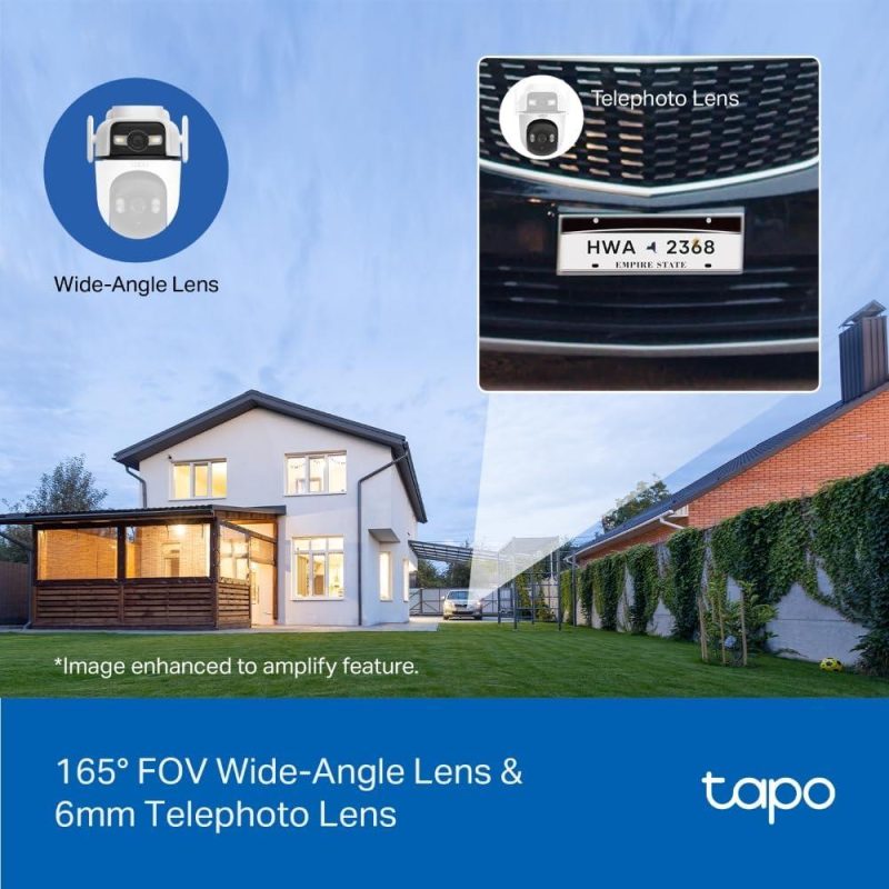 TP-Link Tapo C545D Outdoor 2K 3MP Dual Lens 165° Pan/Tilt Smart Tracking IP66 Security Camera