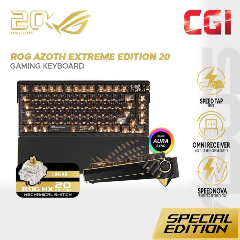 [LIMITED EDITION] Asus ROG Azoth Extreme 20th Edition 75% OLED Touchscreen Gaming Keyboard