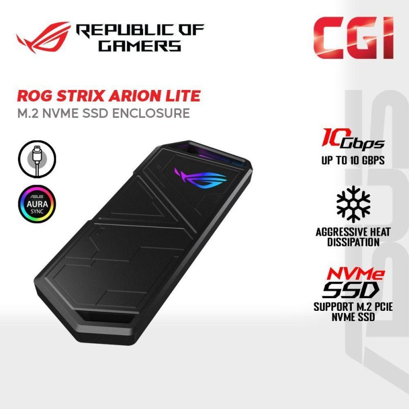 4cdc15095173783b3a7186a1457387d9.jpeg ROG Strix Arion Lite 10 Gbps M.2 NVMe SSD Enclosure - Black