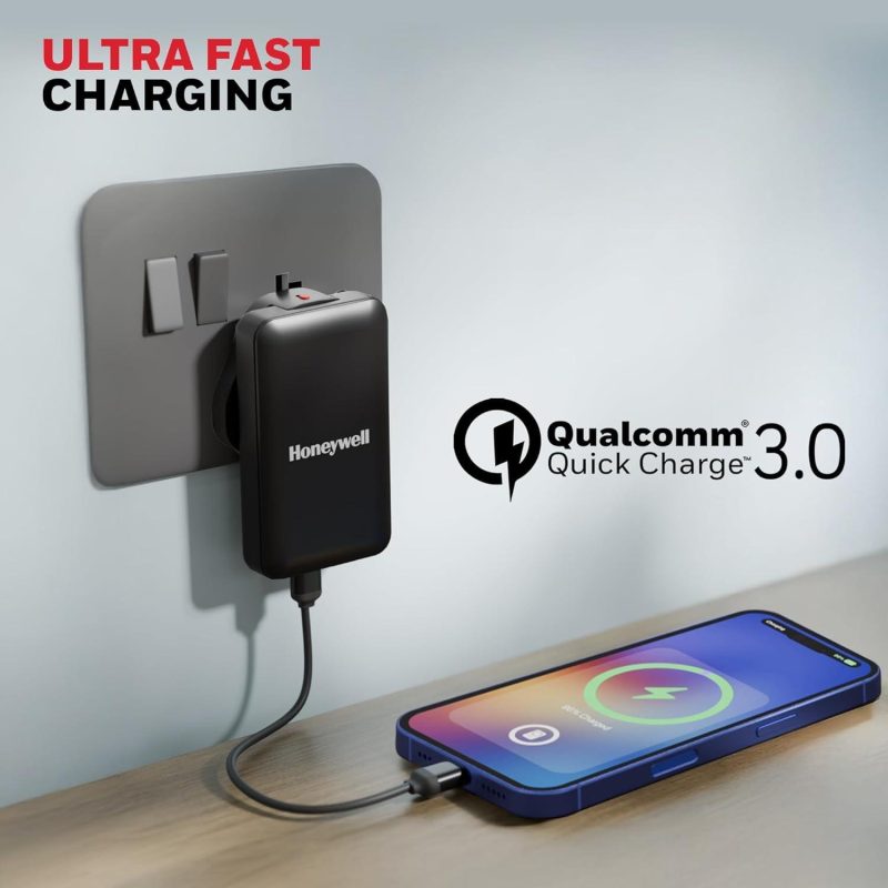 Honeywell 65W GAN Zest Ultrafast Dual Type-C Multi-Plug Ultra Thin Wall Charger