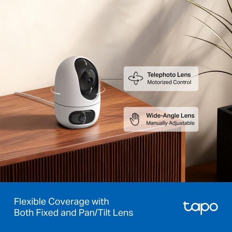 TP-Link Tapo C245D 2K 3MP Dual Lens Pan/Tilt Wide Angle Smart Dual Ai Detection Security Camera