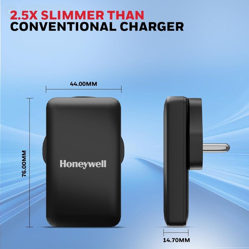 Honeywell 45W GAN Zest Ultrafast Dual Type-C Multi-Plug Ultra Thin Wall Charger