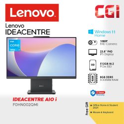 Lenovo 23.8" AIO IdeaCentre i i3-1315U 8GB DDR5 512GB FHD IPS Win11Home 3Y PC All-In-One PC with Keyboard Mouse - F0HN002QMI