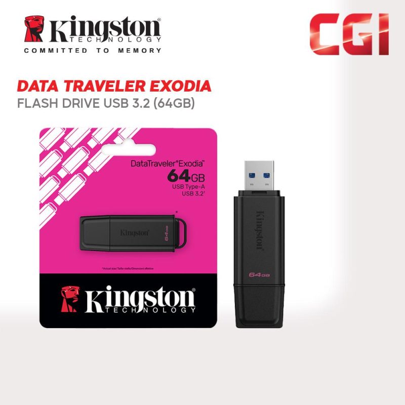 Kingston Data Traveler Exodia USB 3.2 Gen 1 Flash Drive (64GB / 128GB / 256GB / 512GB)