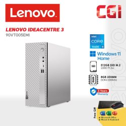 Lenovo Ideacentre i5-14400 Intel UHD 730 Graphics 8GB 512GB Win11Home 3Y Premium Care with Office Desktop PC - 90VT005EMI