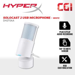 HyperX Solocast 2 FRS Build-In Shock Mount Pop Filter USB Plug-and-Play Microphone - HPRX-DH2T0AA