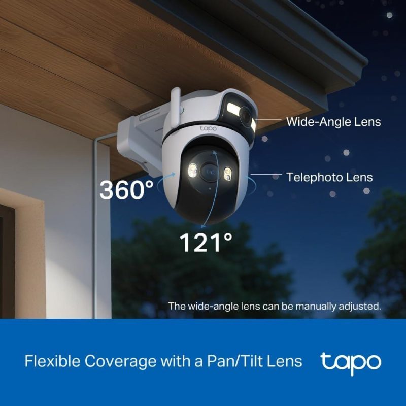 TP-Link Tapo C545D Outdoor 2K 3MP Dual Lens 165° Pan/Tilt Smart Tracking IP66 Security Camera