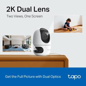 TP-Link Tapo C245D 2K 3MP Dual Lens Pan/Tilt Wide Angle Smart Dual Ai Detection Security Camera