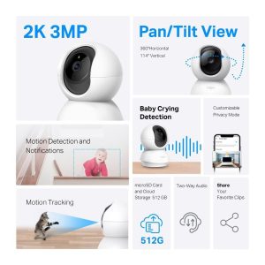 TP-Link Tapo C210 | C211 2K 3MP Home Security Wi-Fi Camera 360° Pan Tilt Night Vision Two-Way Audio