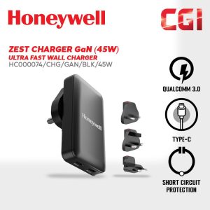 Honeywell 45W GAN Zest Ultrafast Dual Type-C Multi-Plug Ultra Thin Wall Charger