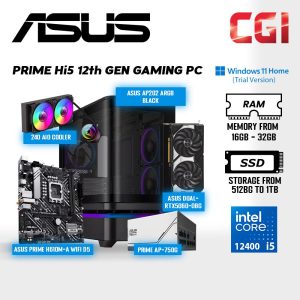 PRIME Hi5 12th Gen Gaming PC Set ( Intel Core i5 | Nvidia RTX5060 O8G | 16GB RAM | 512GB SSD | Win11Home Trial )
