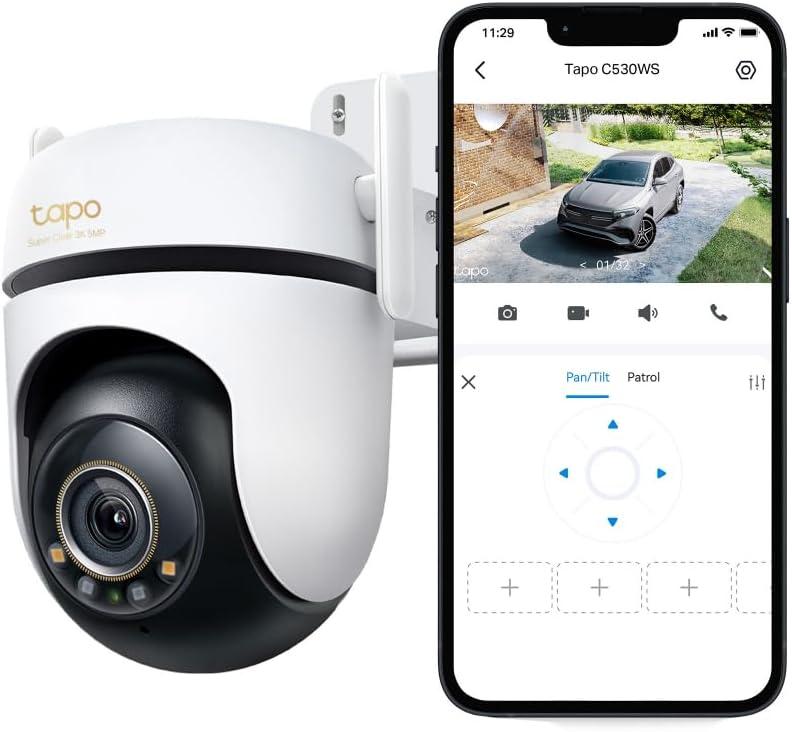 TP-Link Tapo C530WS 3K 5MP Outdoor 360° Pan/Tilt Ai Detection IP66 Security Wi-Fi Camera