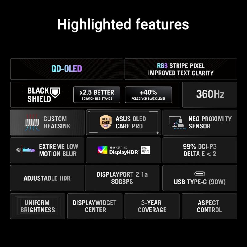 [LATEST] Asus 34" ROG Swift OLED PG34WCDN Tandem RGB QD-OLED WQHD G-Sync 360Hz 0.03ms Curved BlackShield Gaming Monitor