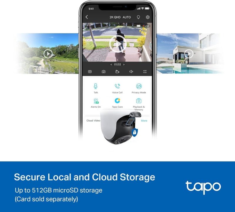 TP-Link Tapo C520WS 2K QHD 360° Outdoor Pan/Tilt Smart Ai Dectection IP66 Security Wi-Fi Camera