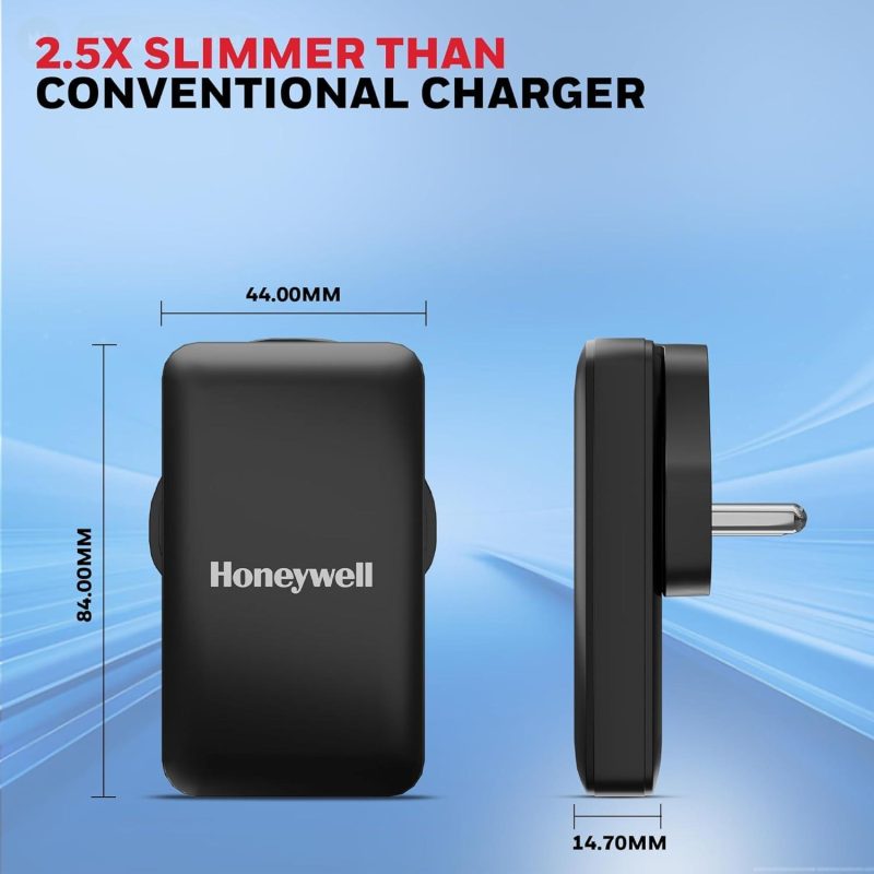 Honeywell 65W GAN Zest Ultrafast Dual Type-C Multi-Plug Ultra Thin Wall Charger