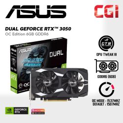 Asus Dual GeForce RTX™ 3050 6GB GDDR6 OC Edition Graphic Card -DUAL-RTX3050-O6G